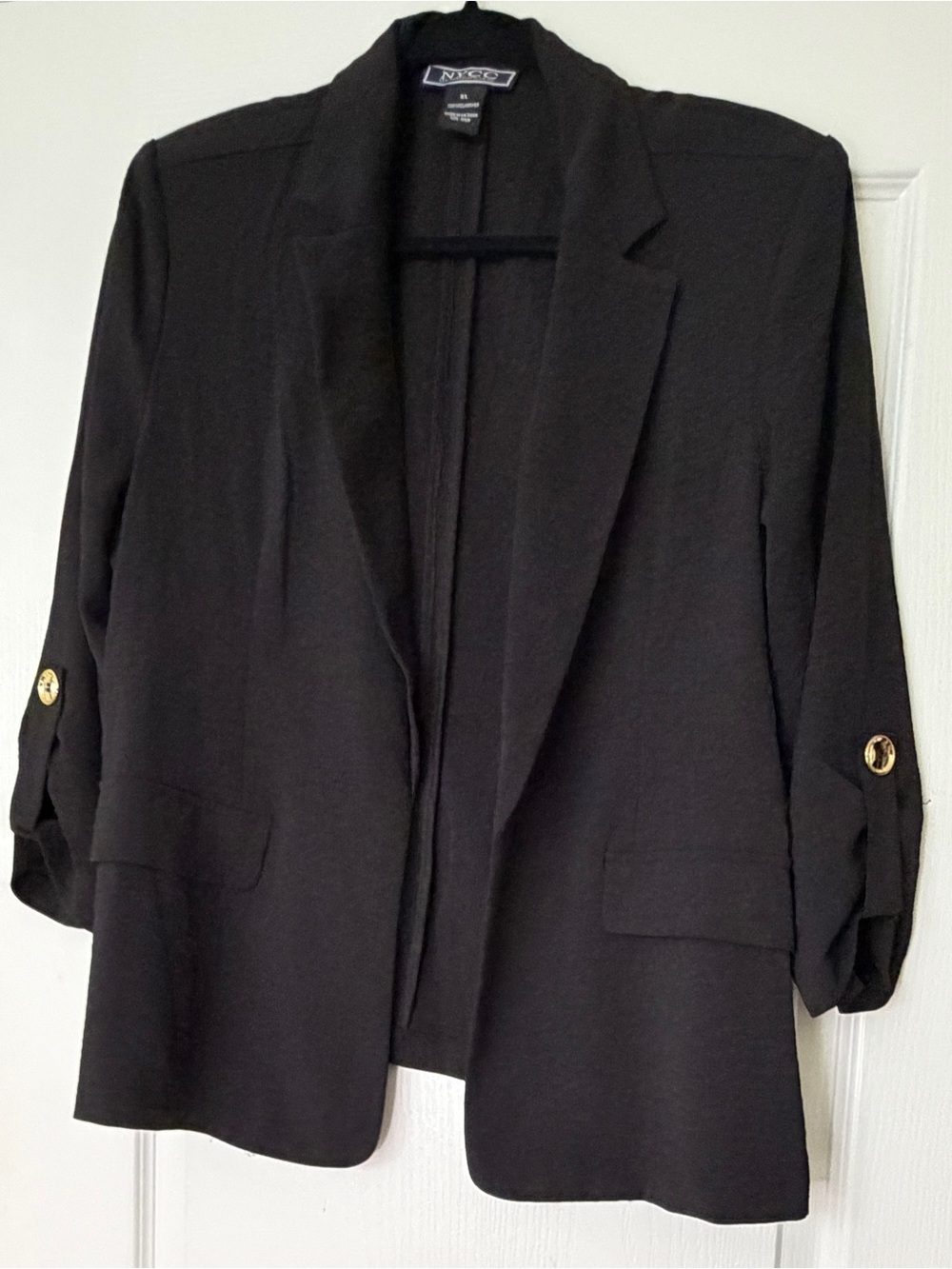 New York & Company Black Open-Front Women's Blazer Jacket XL